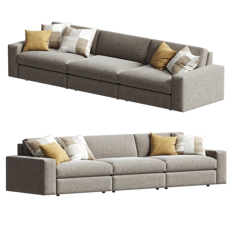 Kipton Wide Arm Three Piece Modular Sofa Image 5