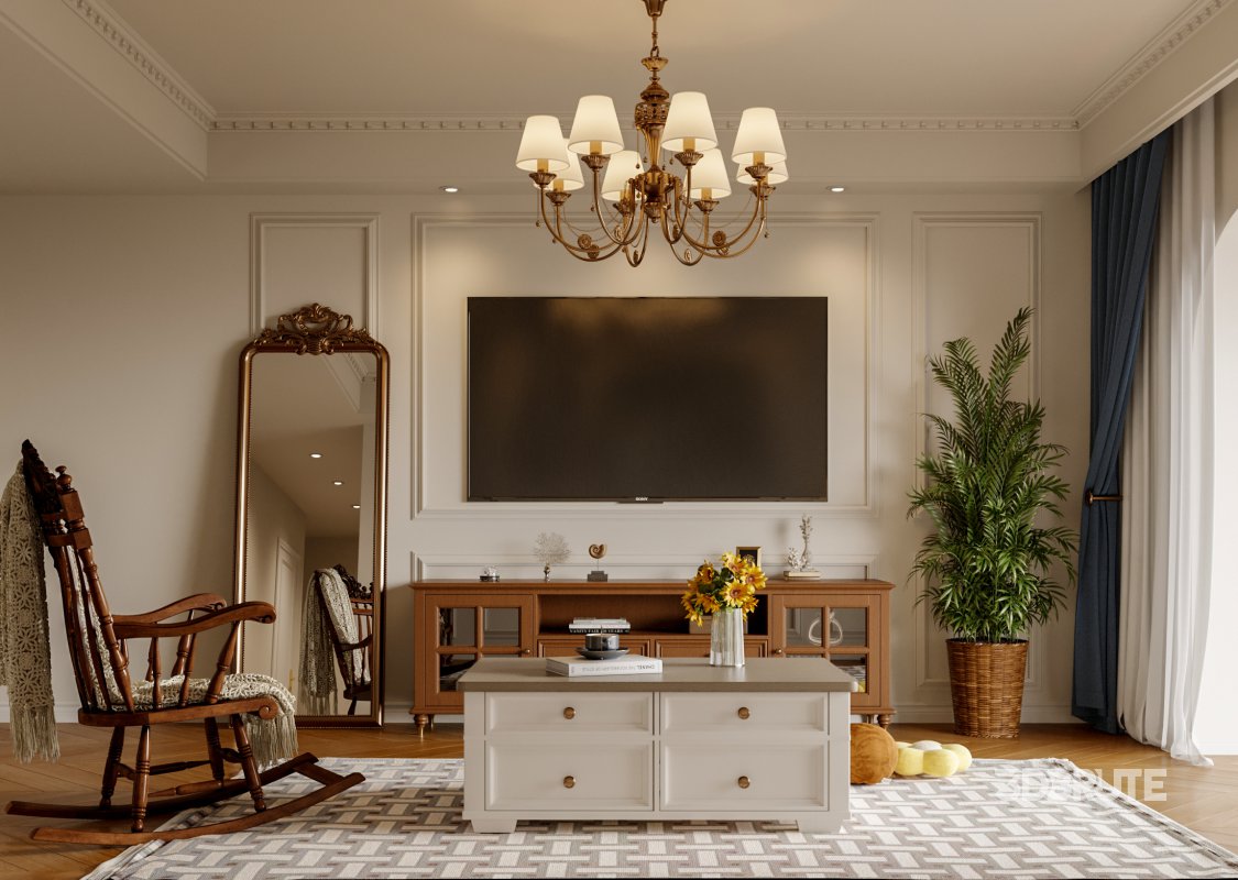 Luxurious classic living room and dining room Image 1