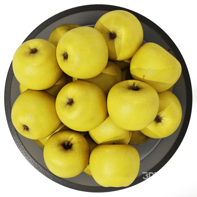 Low Glass Bowl Centerpiece with Yellow Apples Image 3