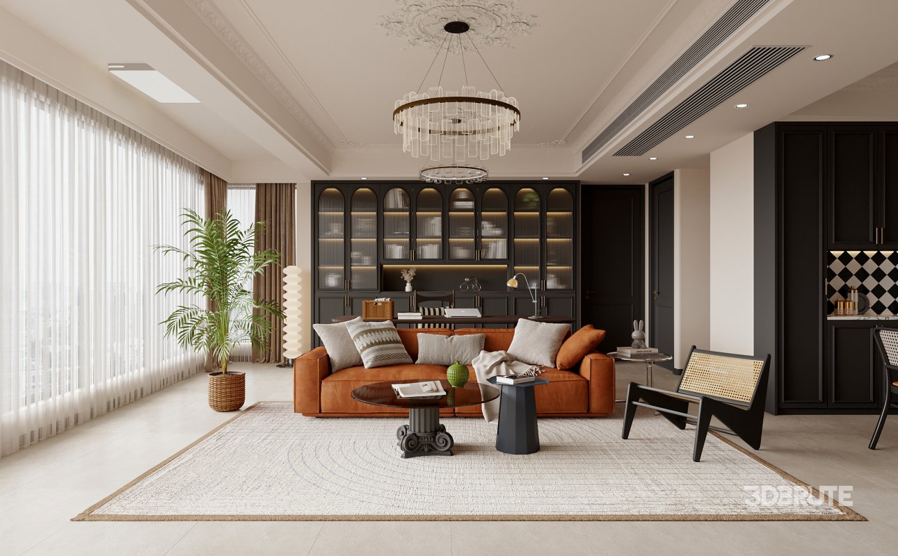 Luxurious living room and dining room Image 4