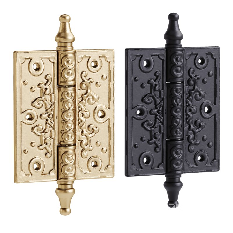Black Cabinet Hinge Wrought Iron Butt Hinges Victorian Steeple Tip Flush Hinges Image 1