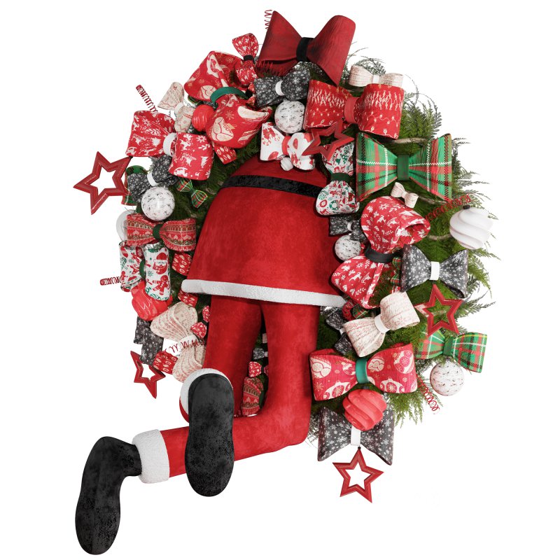 Santa Claus Wearth Christmas Decor Image 1