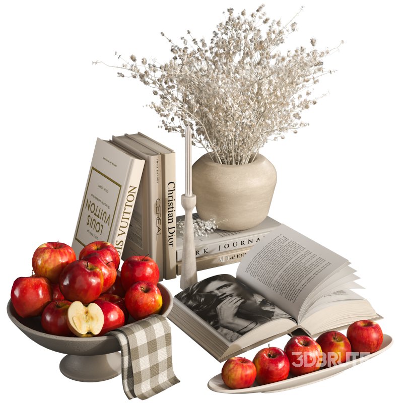 Decorative Set with Apples and Flowers 02 Image 1