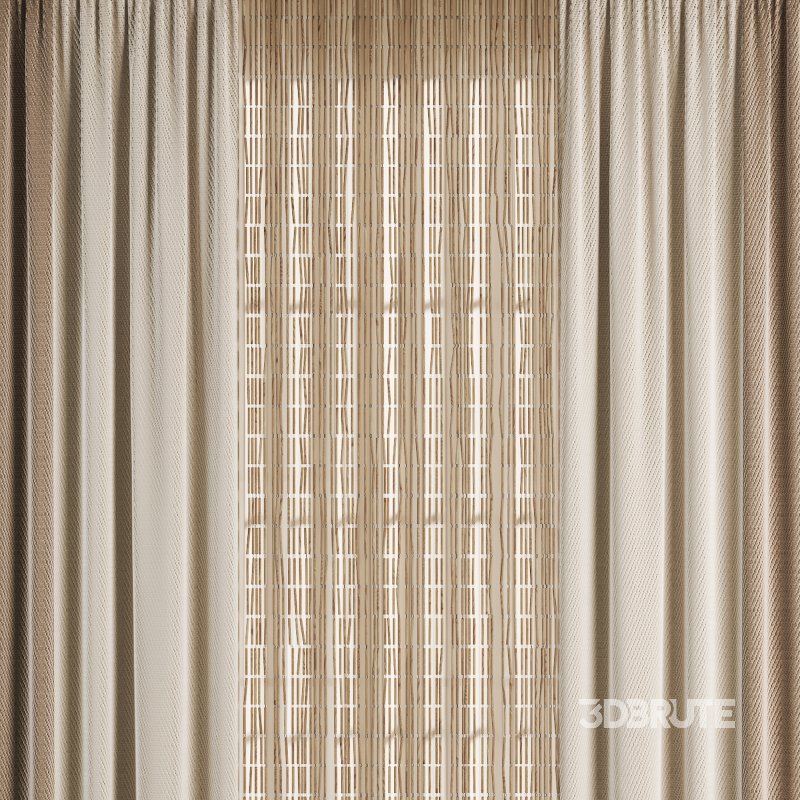 Silk and Wooden String Curtain 056 Image 3
