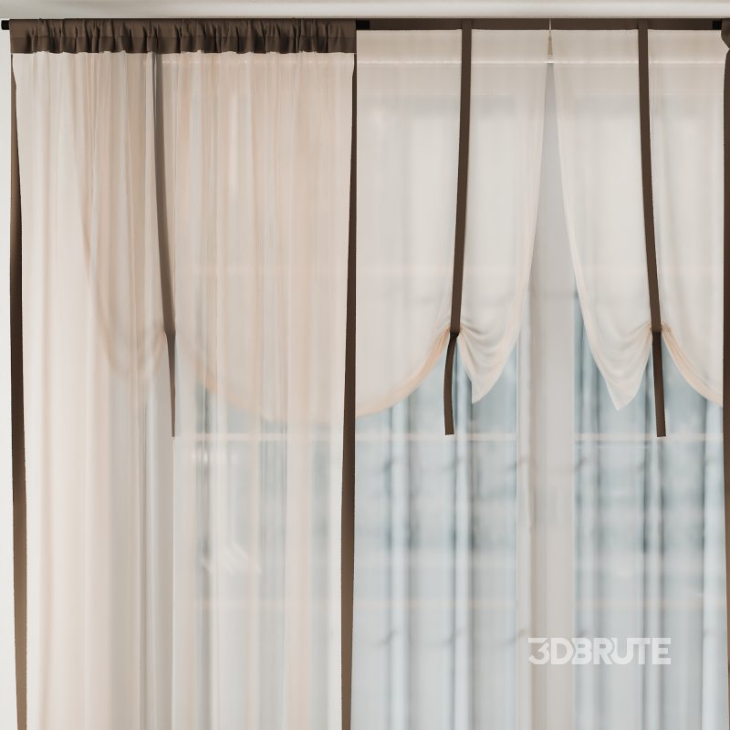 Tulle Curtain w Decorative Edging 061 Image 3