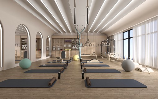 Modern yoga studio