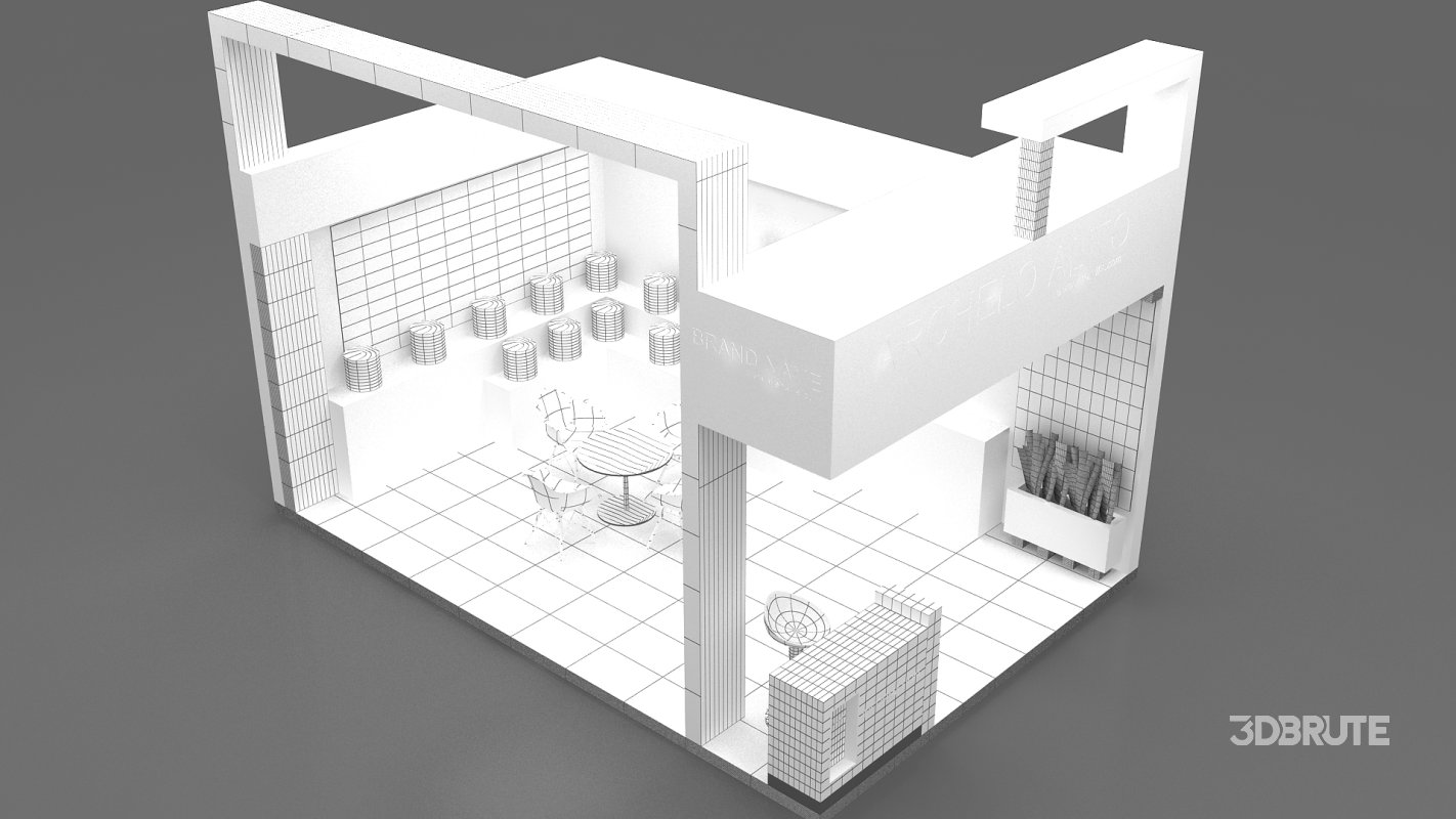 exhibition booth stand 3d Model Image 9