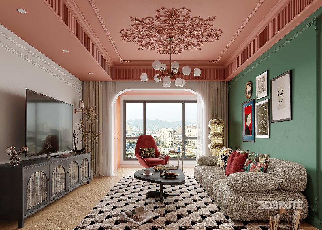 Luxurious living room and dining room Image 5