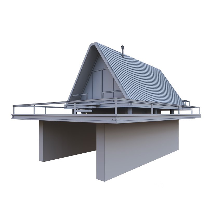 House Cabin home Villa Modern 3d model Image 8