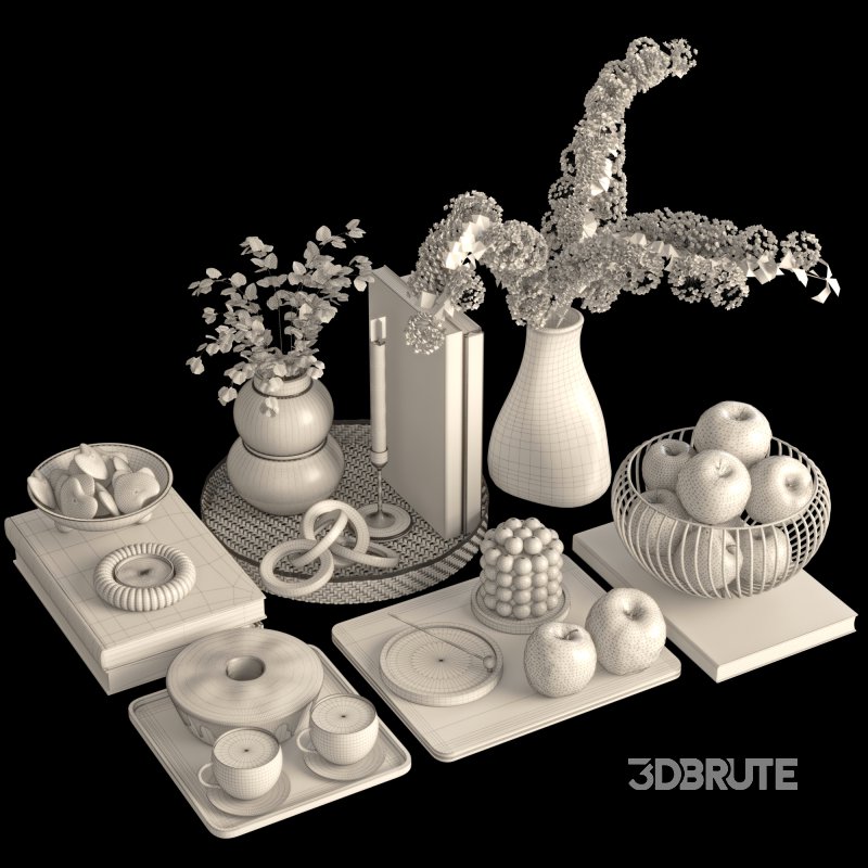 Decorative Set with Apples and Flowers 03 Image 6