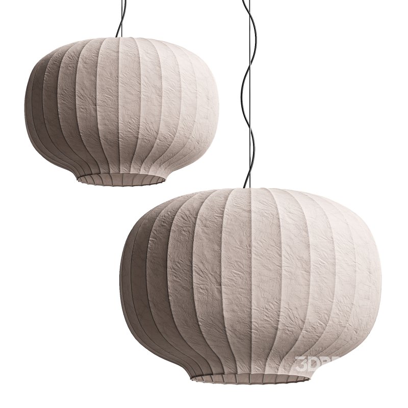 Japanese Style Silk Pendant Light Image 4