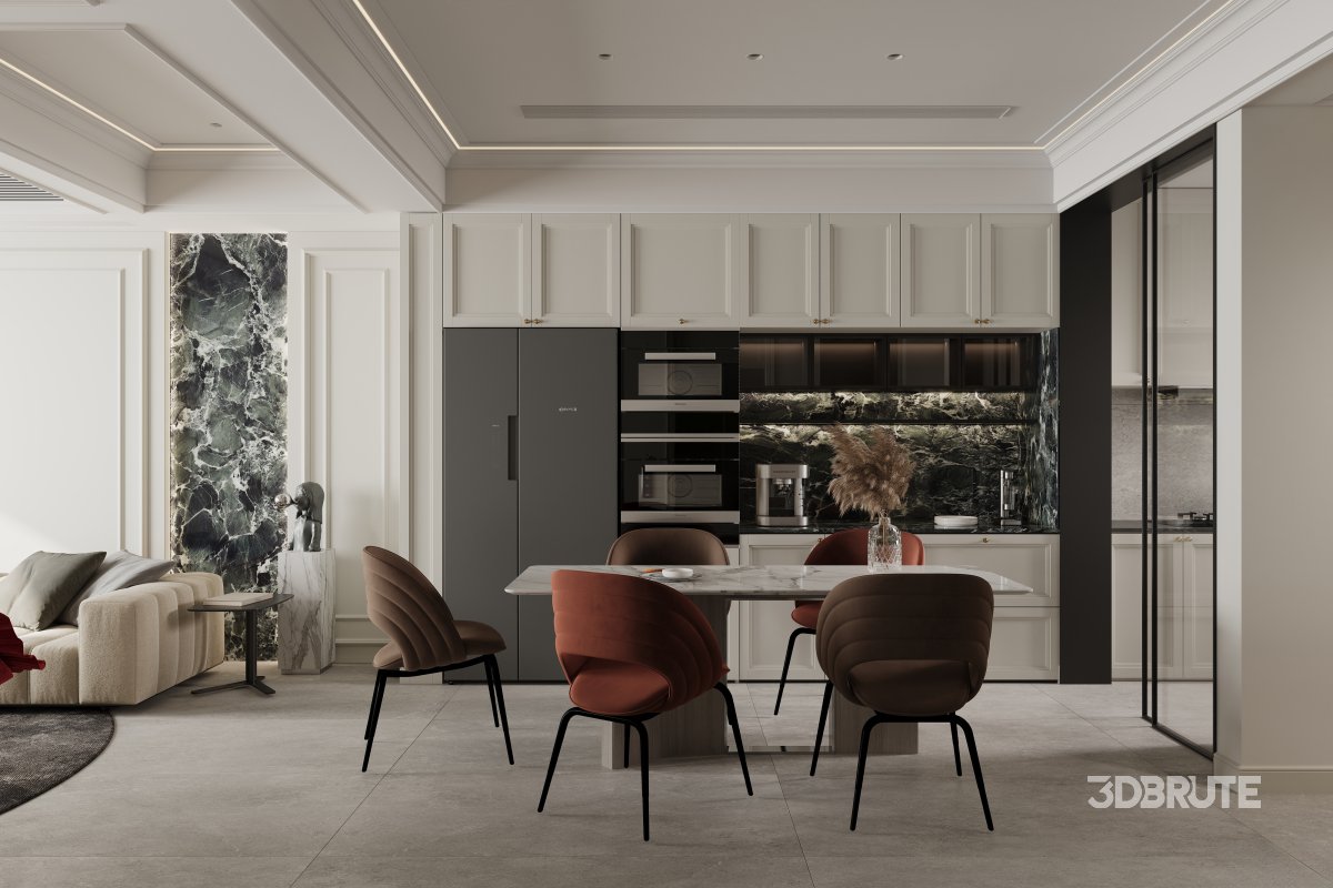 Luxurious living room and dining room Image 3