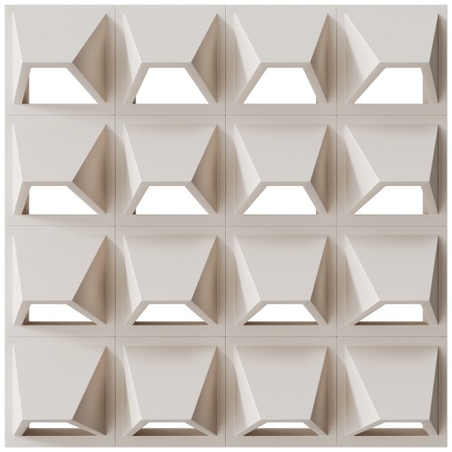 Modular Wall 14 Pali Dimensional White by Tesselle