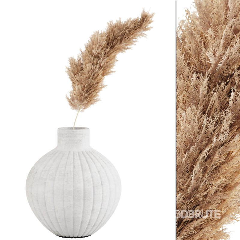 Pampas and Wheat Plant in Decorative Vase Image 3