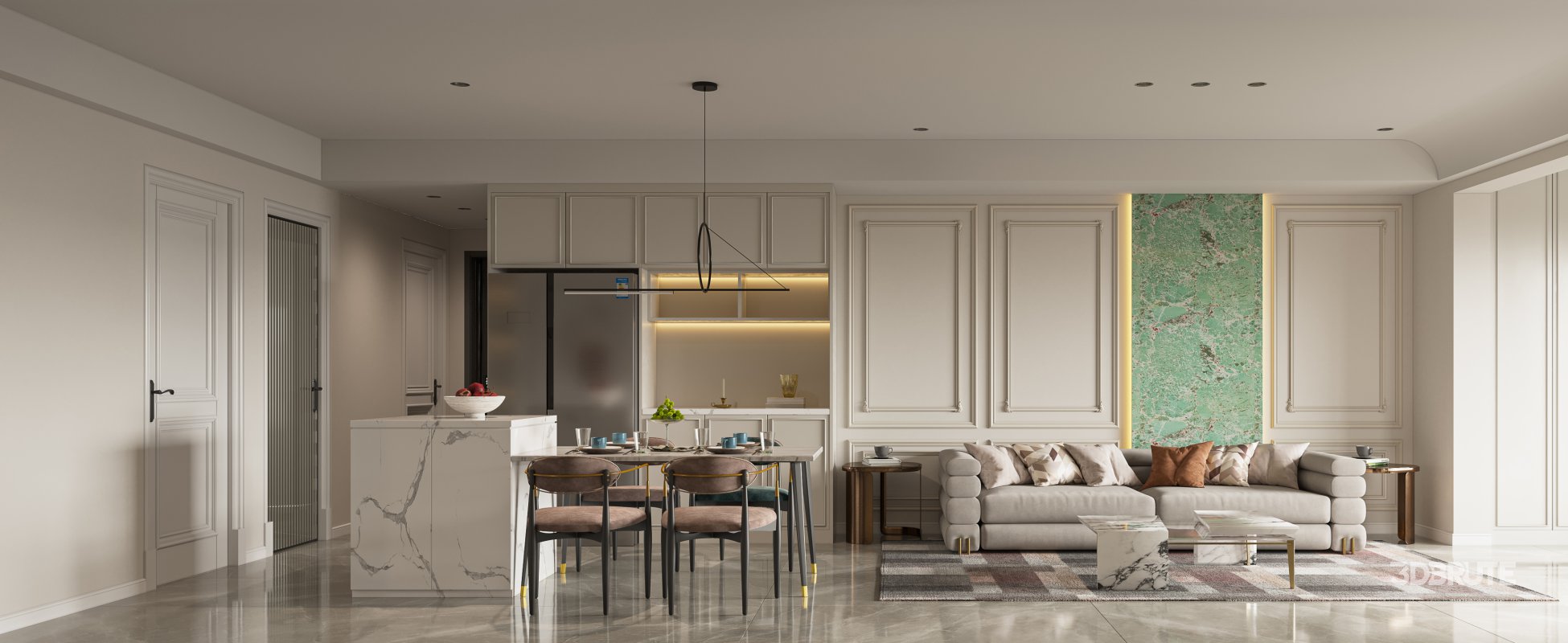 Luxurious living room and dining room Image 1