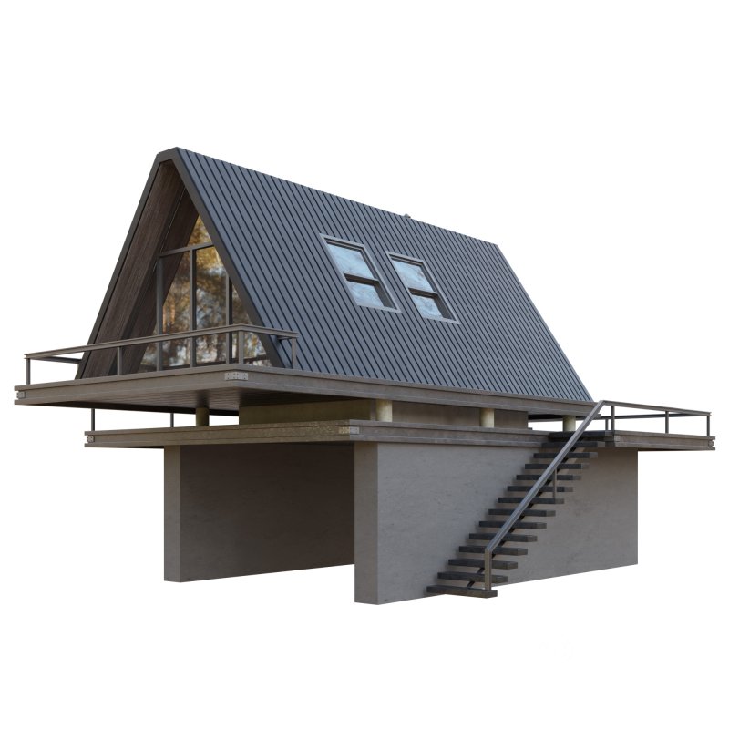 House Cabin home Villa Modern 3d model Image 1