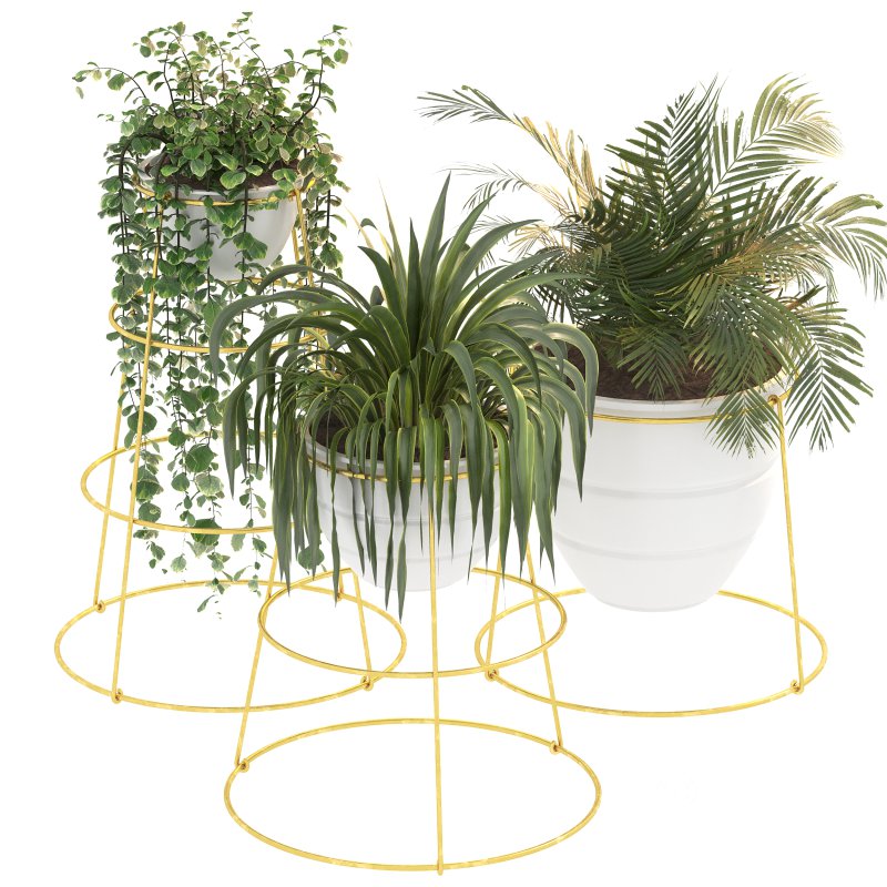 Golden Metal Standing Plant Image 4