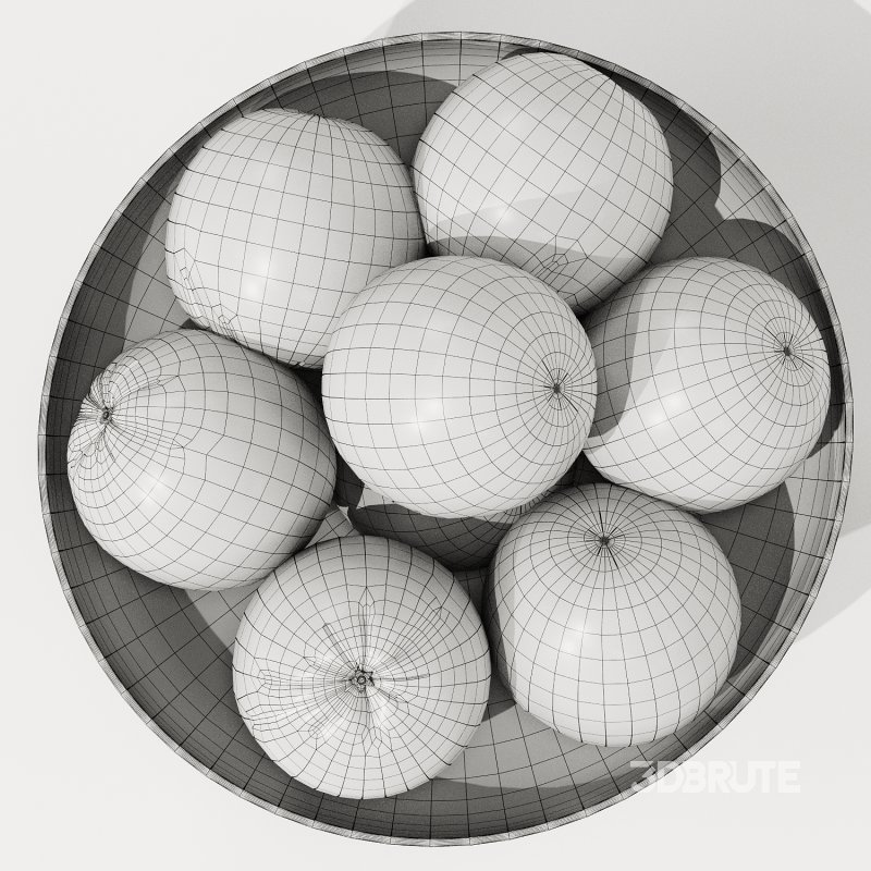 Marble Fruit Bowl with Oranges Image 4