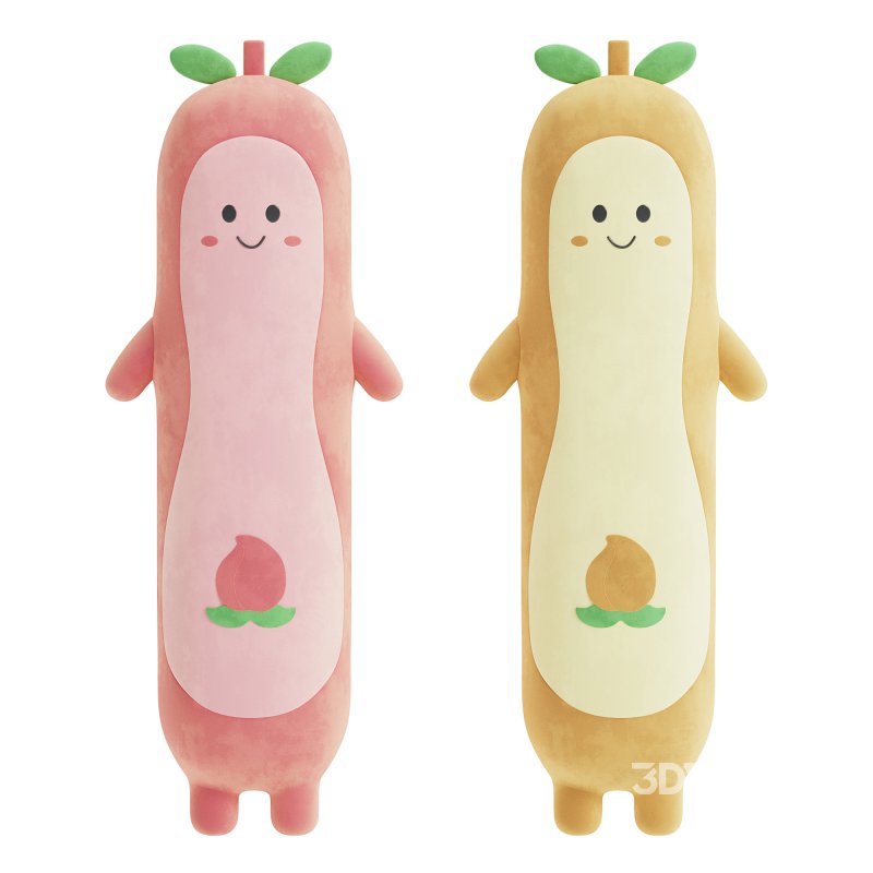 Cute Kids Plush Peach Shape Toys Pillow Image 1