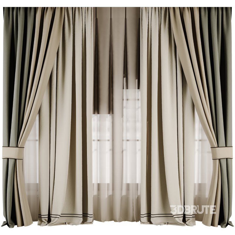 Silk and Cotton Curtain Set 66 Image 1