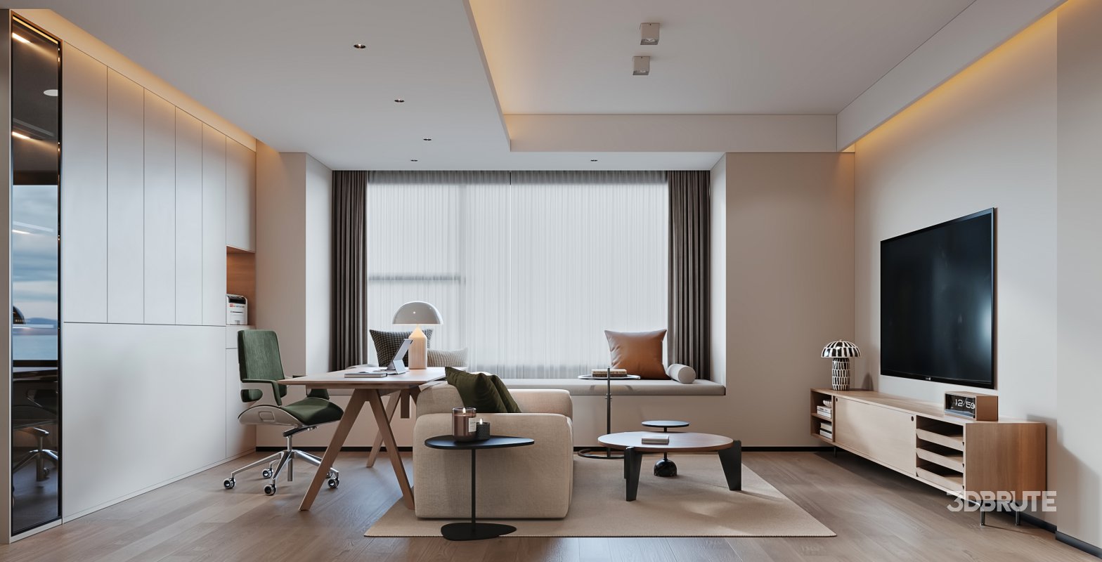 Modern living and dining room kitchen Image 1