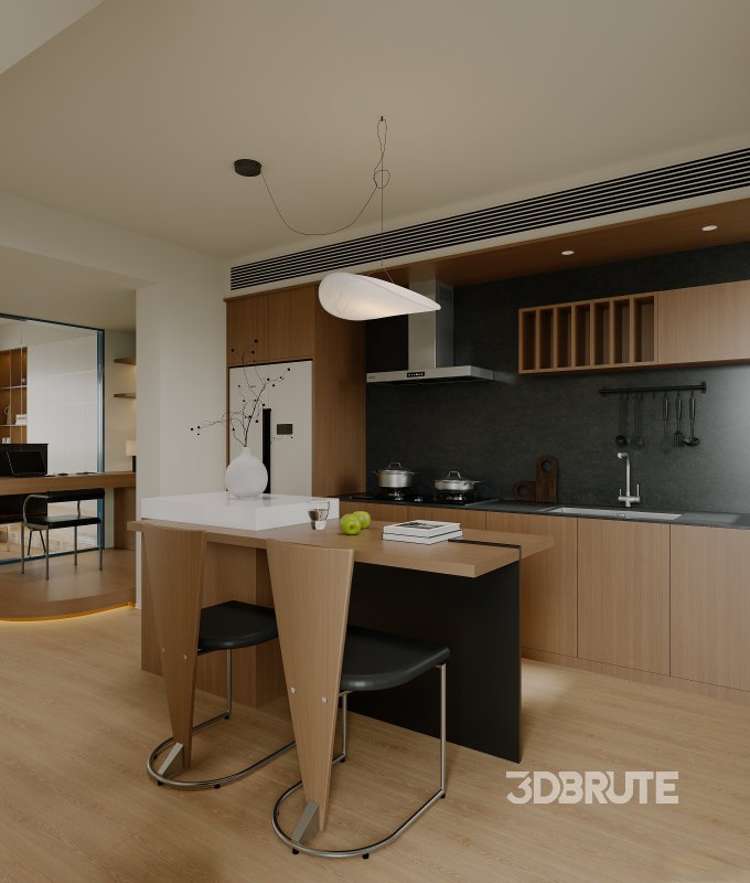 Living Room Dining Room Kitchen Image 1