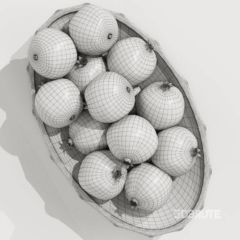 Low Glass Bowl Centerpiece with Pomegranates Image 3