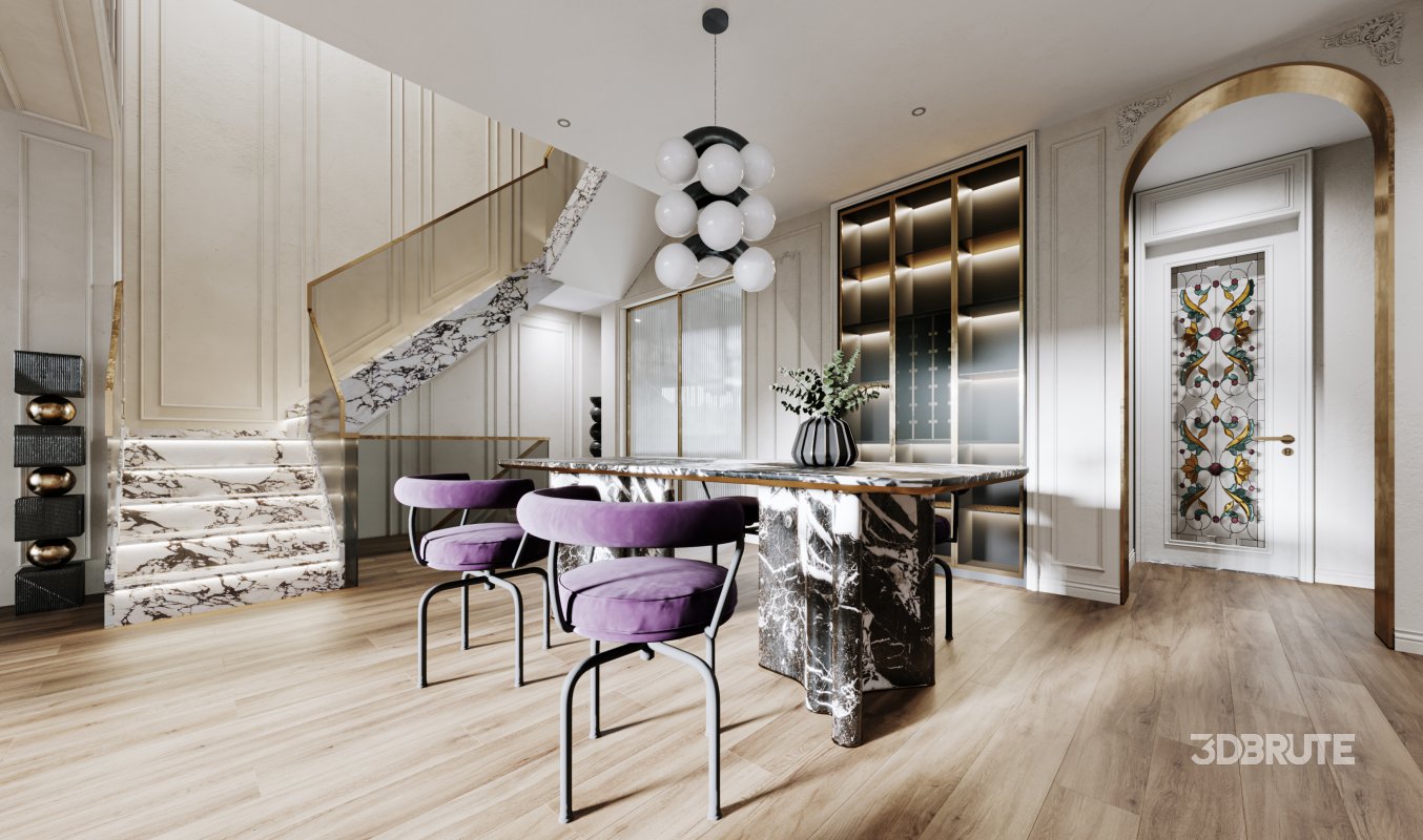 Luxurious living room and dining room Image 1