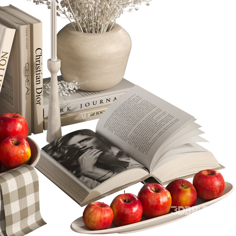 Decorative Set with Apples and Flowers 02 Image 4