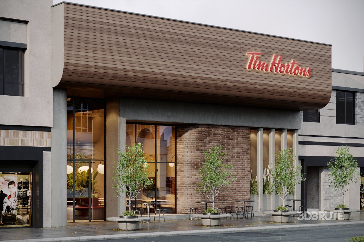 Coffee Shop 3D Model – Interior & Exterior | 3ds Max + Corona Renderer Image 4