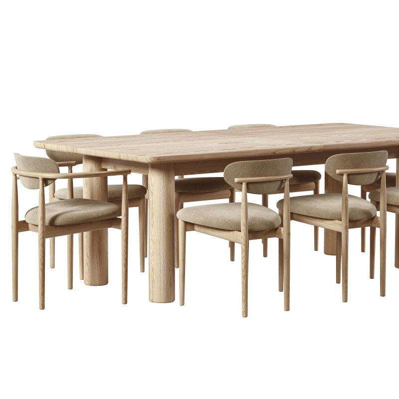 Edison Dining Chair and Branton Extendable Dining Table Image 3