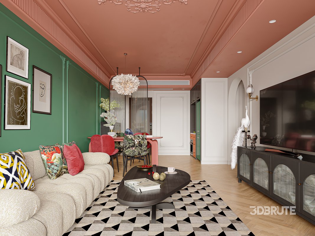 Luxurious living room and dining room Image 6