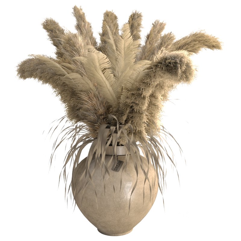 Minimal Pampas Bouquet in Pottery Vase 09 Image 1
