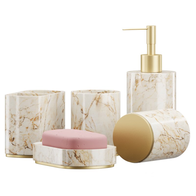 5 Piece Bathroom Counter Top Accessory Set Image 5