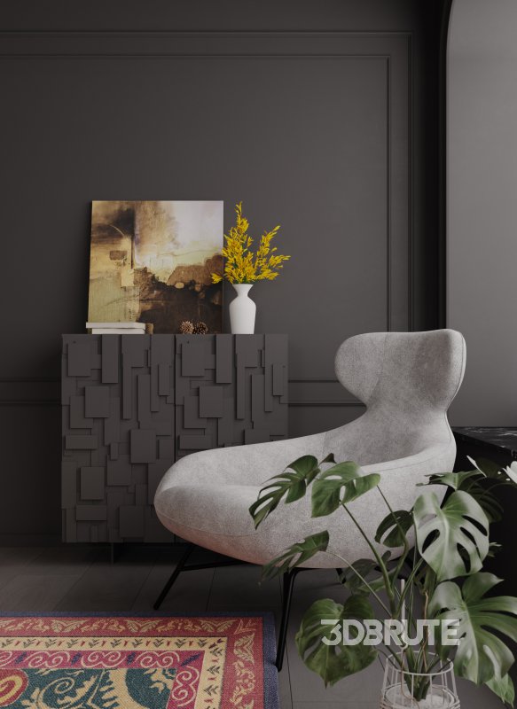 Dark living room and dining room Image 7