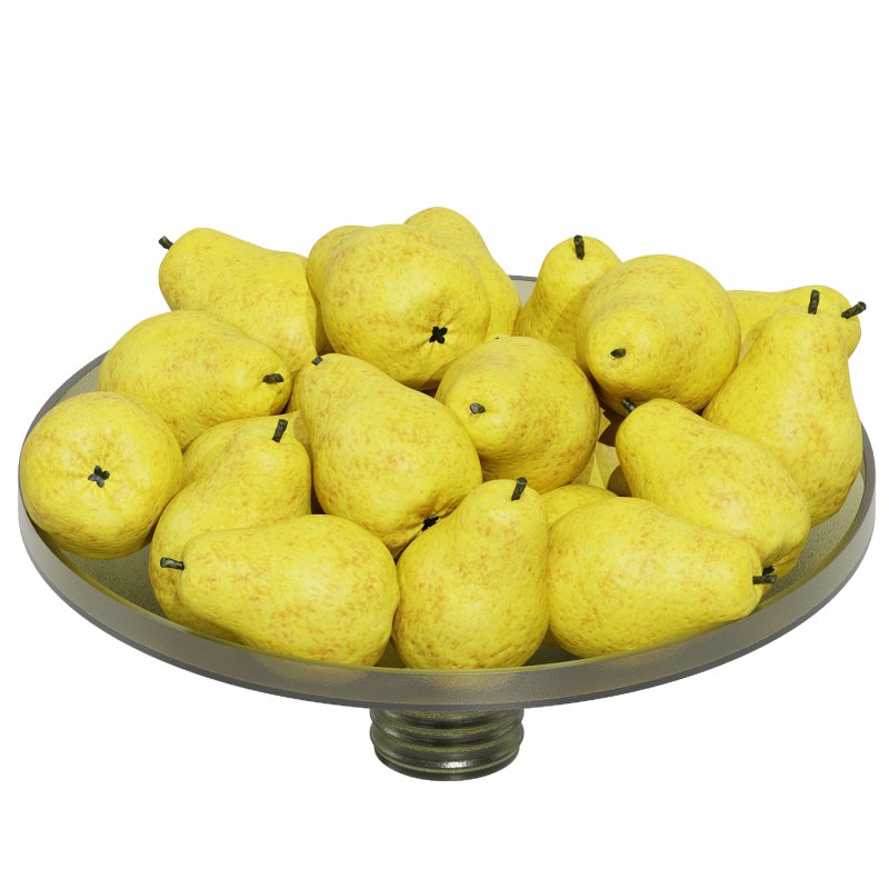 Low Glass Bowl Centerpiece with Pears Image 2