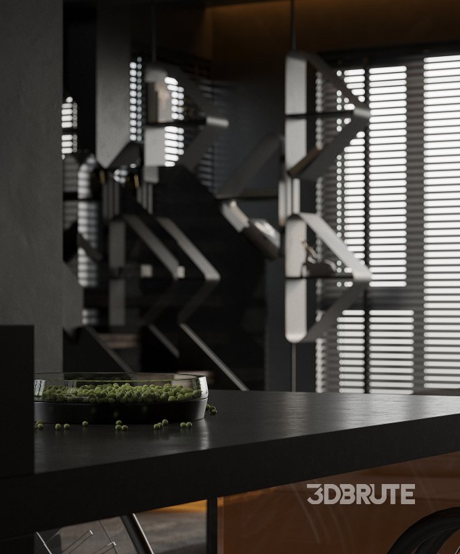 Dark living room and dining room Image 5