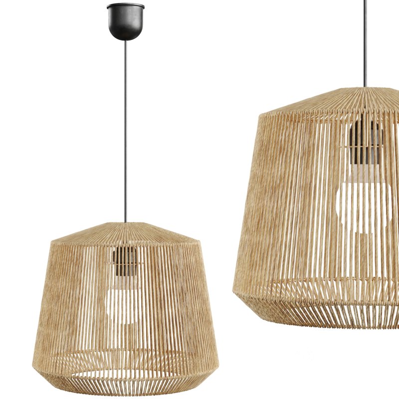 Yaku Hemp Rattan Pendanr light by LaRedoute Image 2