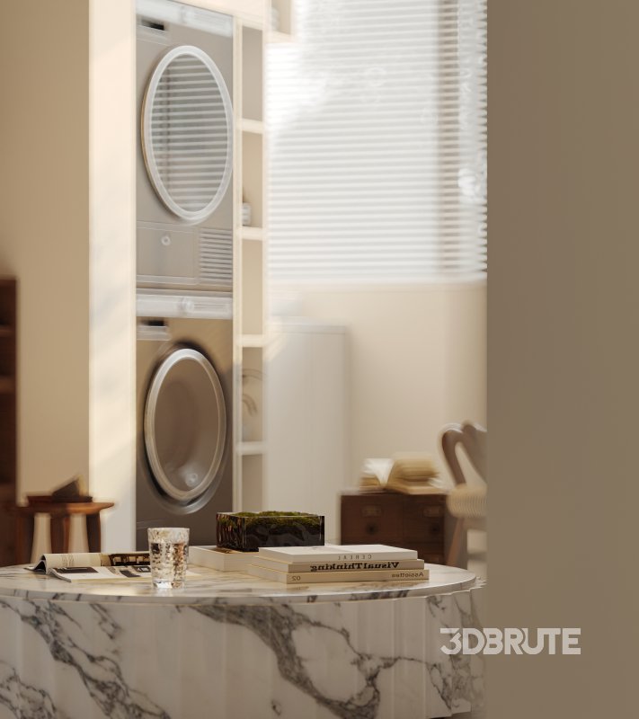 Modern living room and dining room interior scene Image 3