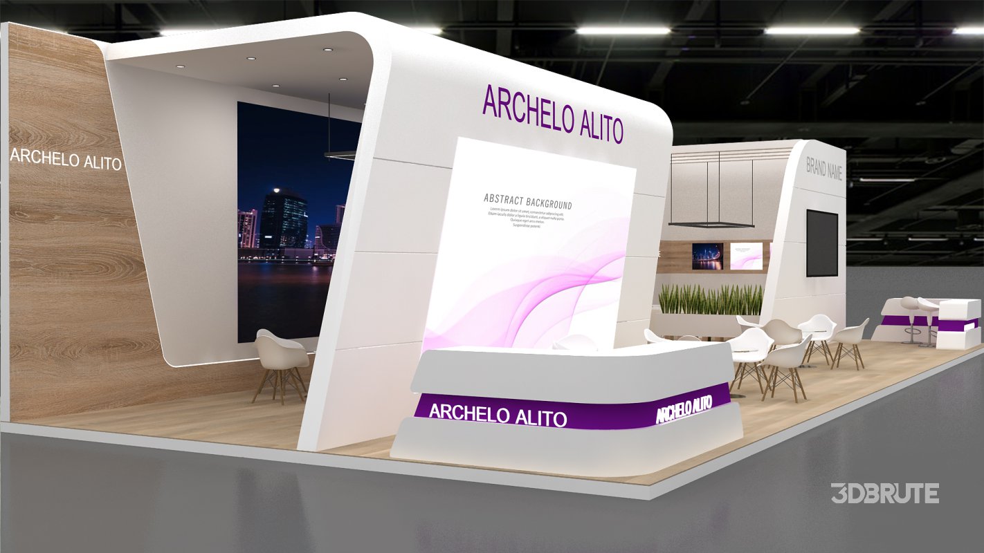 exhibition booth stand 3d Model Image 7