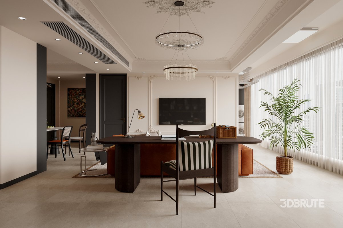 Luxurious living room and dining room Image 2