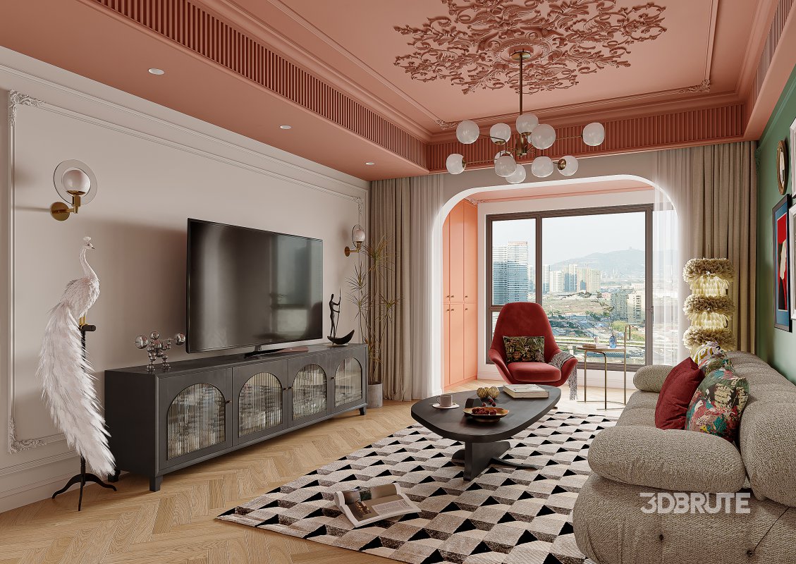 Luxurious living room and dining room Image 2