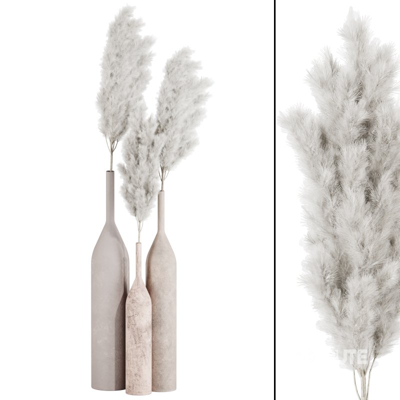 Minimal Pampas Bouquet in Pottery Pot Image 1