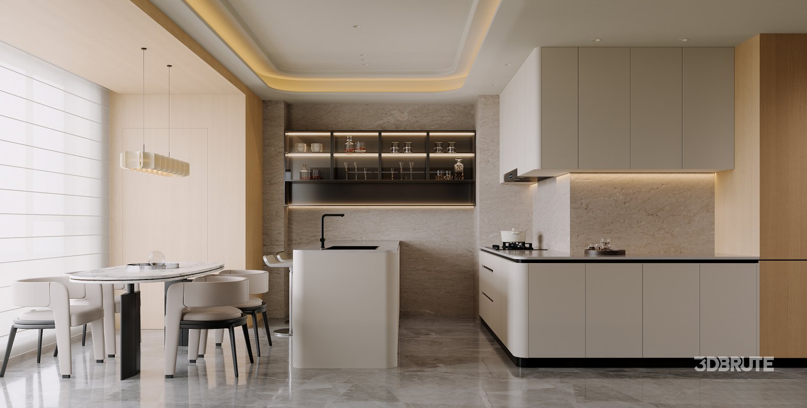 Modern living and dining room bedroom Image 1