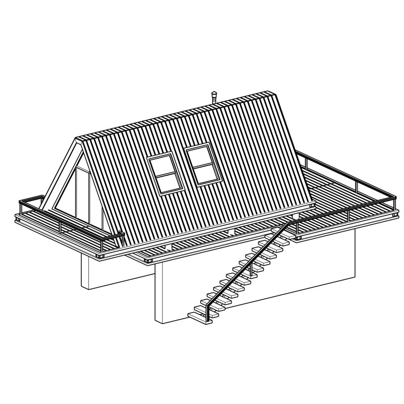 House Cabin home Villa Modern 3d model Image 3