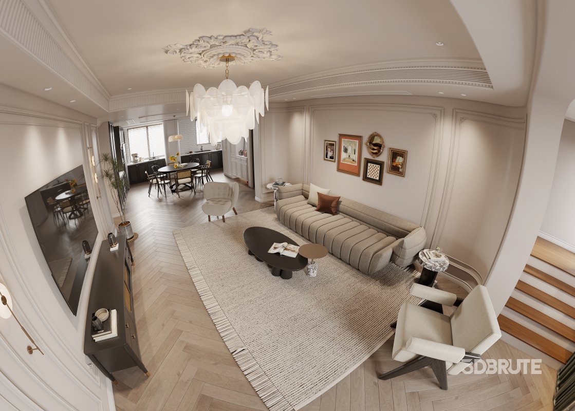 Luxurious living room and dining room Image 3
