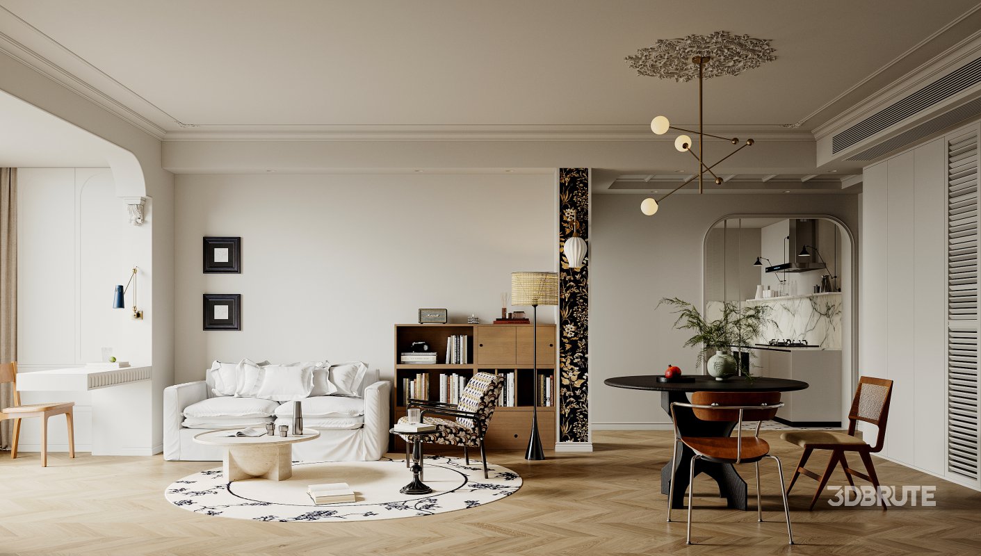 Luxurious living room and dining room bedroom Image 6