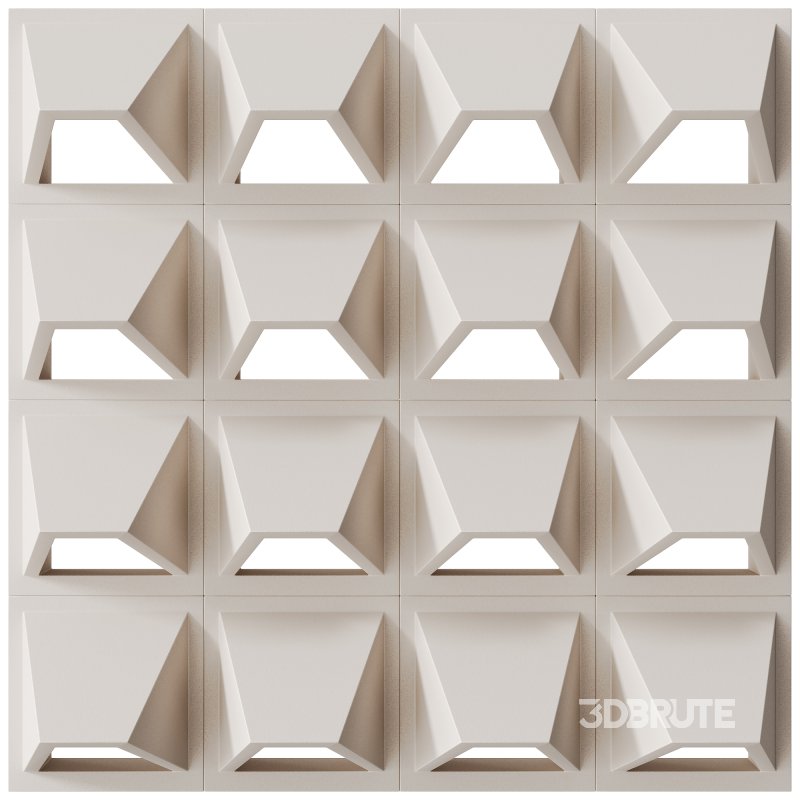 Modular Wall 14 Pali Dimensional White by Tesselle Image 1