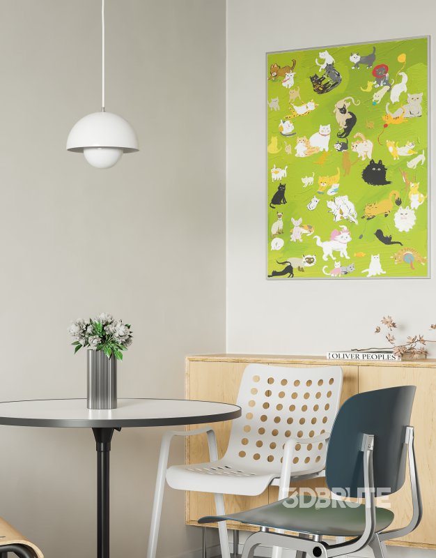 Modern living room and dining room interior scene Image 9