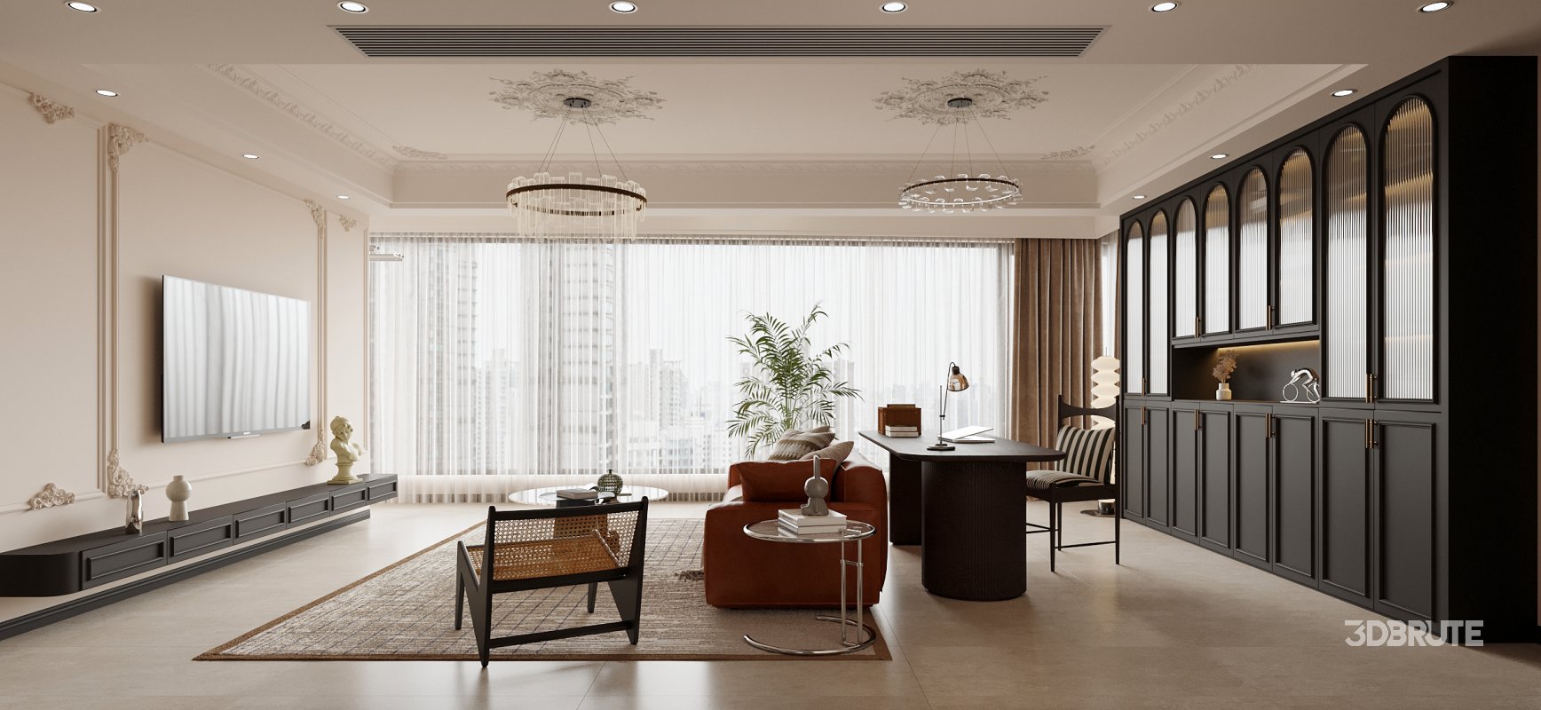 Luxurious living room and dining room Image 3